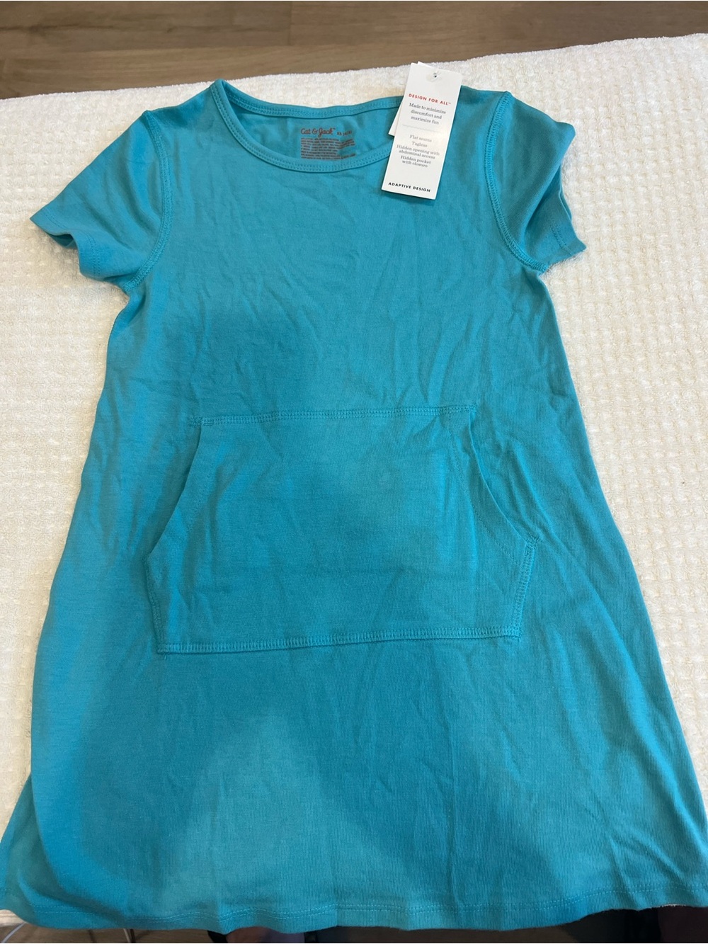 Cat & Jack Turquoise Short-Sleeve Pocket Tunic Dress